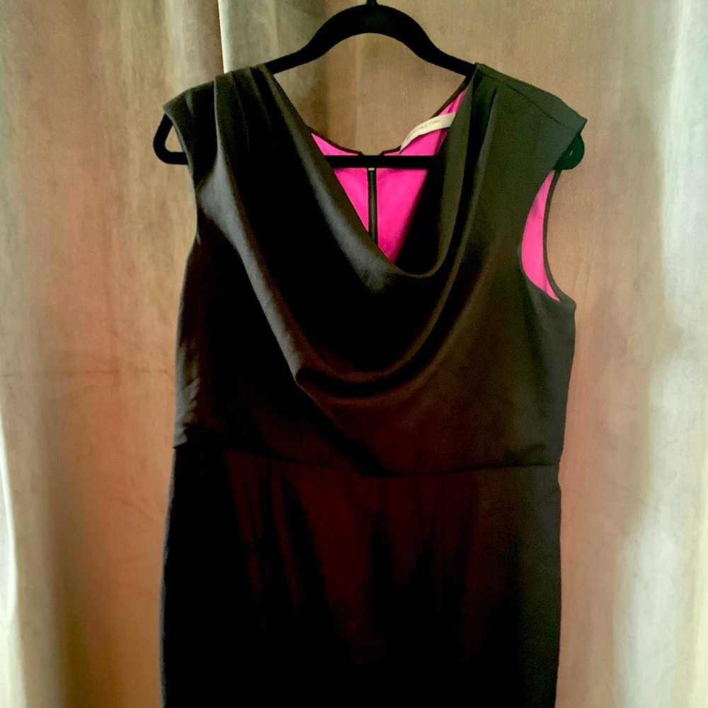 Black cowl neck dress